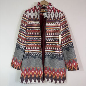 ALTAR’D STATE Aztec Southwest Jacket Maroon Gray Size M